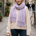 Maxi Bufanda Mujer Color Entero Morado - Imagen 4