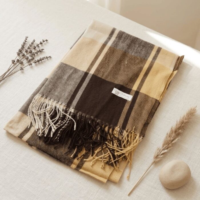 Maxi Bufanda Mujer Marron y Beige - Imagen 4