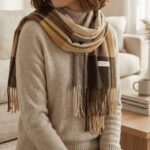 Maxi Bufanda Mujer Marron y Beige - Imagen 2