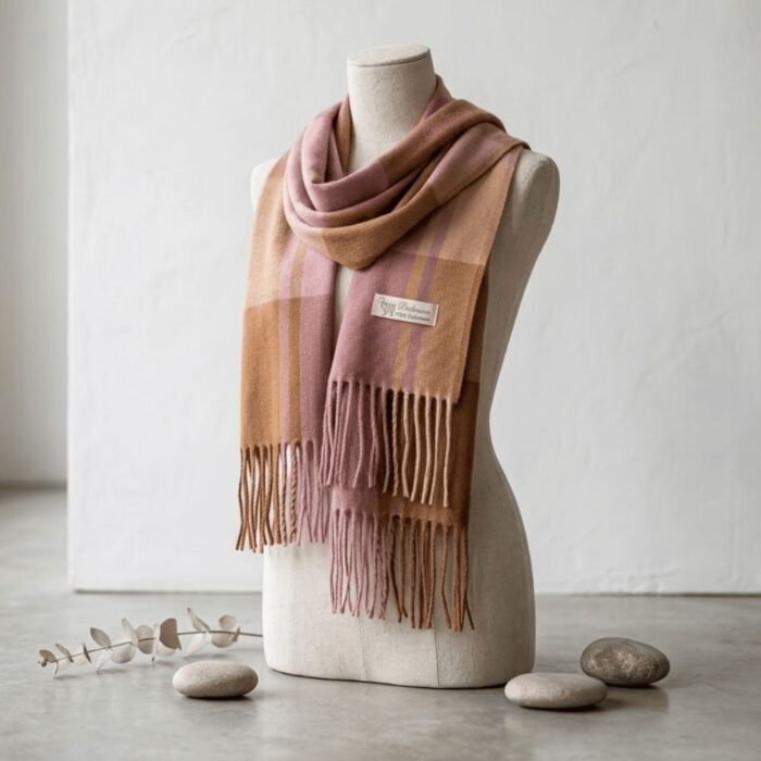 Maxi Bufanda Mujer Marron y Morado - Imagen 2