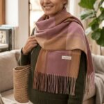 Maxi Bufanda Mujer Marron y Morado - Imagen 4
