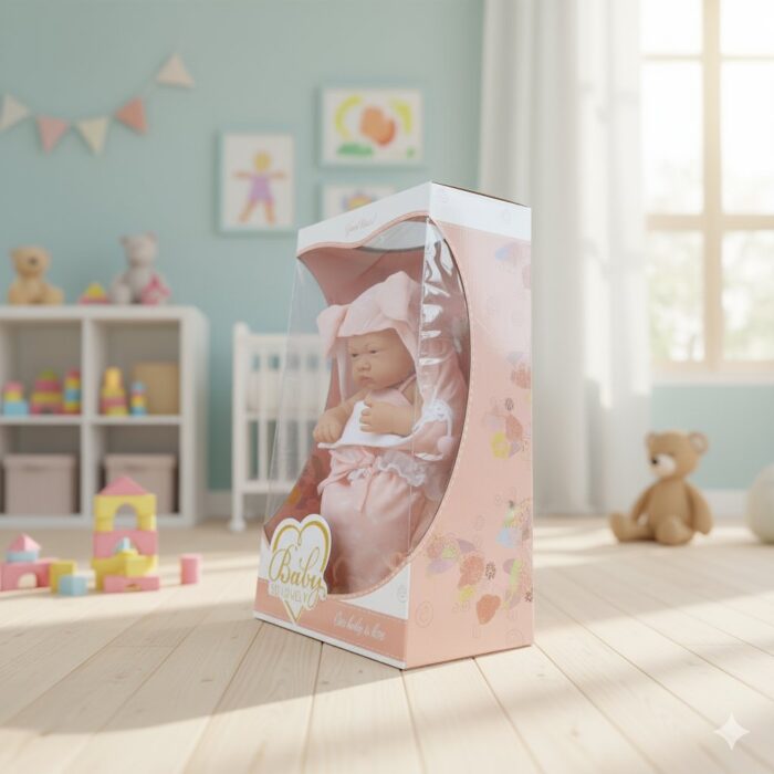 Muñeca bebé recién nacida SoLovey Manta de Conejo Rosa - Imagen 3
