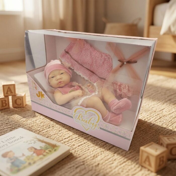 Muñeca Bebé Hechada SoLovey + Set Ropa Rosa - Imagen 4