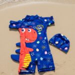 Ropa de Baño para Niño UV Dinosaurio Rojo