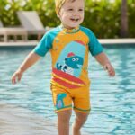 Ropa de Baño para Niño UV Dinosaurio Naranja - Imagen 2