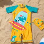 Ropa de Baño para Niño UV Dinosaurio Naranja