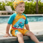 Ropa de Baño para Niño UV Dinosaurio Naranja - Imagen 4