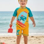 Ropa de Baño para Niño UV Dinosaurio Naranja - Imagen 3