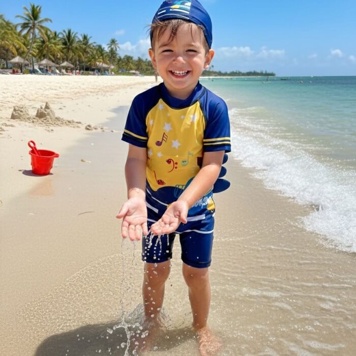 Ropa de Baño para Niño UV Azul en Moto - Imagen 4