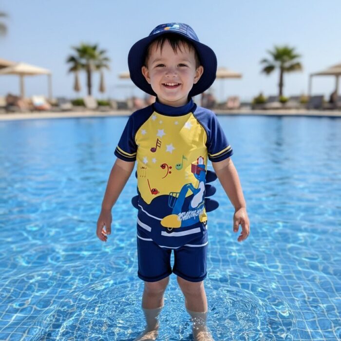 Ropa de Baño para Niño UV Azul en Moto - Imagen 3