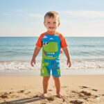 Ropa de Baño para Niño UV Dinosaurio Sonrisa y Nubes - Imagen 4