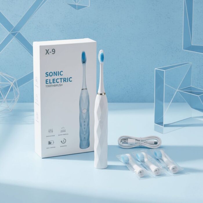 Cepillo de Diente Eléctrico Blanco con Repuesto con Cable - Imagen 4
