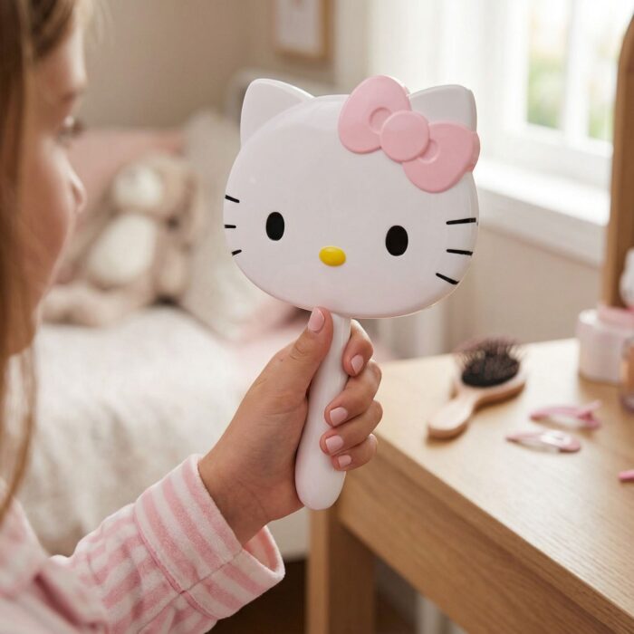 Espejo Mediano De Mano Gatita Blanco - Imagen 3