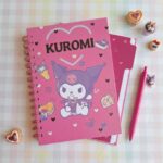 Cuaderno con Separador Gatita Fucsia Cuadriculado