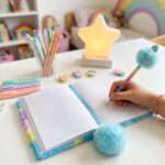 Libreta de Peluche Unicornio Celeste Rayado - Imagen 3