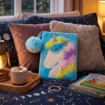Libreta de Peluche Unicornio Celeste Rayado - Imagen 2