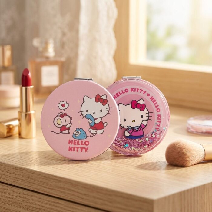 Pack de 2 Espejos de Mano Gatita Rosa y Morado - Imagen 3