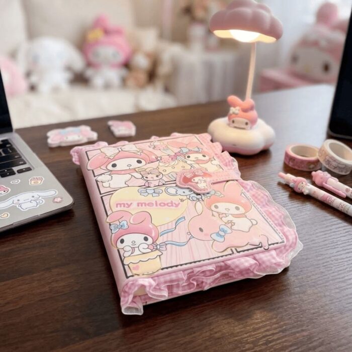 Diario Amigos de Gatita Diseño Cintas Color Rosa - Imagen 4