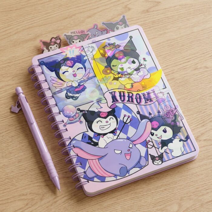 Cuaderno 3D Animado de Gatita y Amigos Morado - Imagen 3