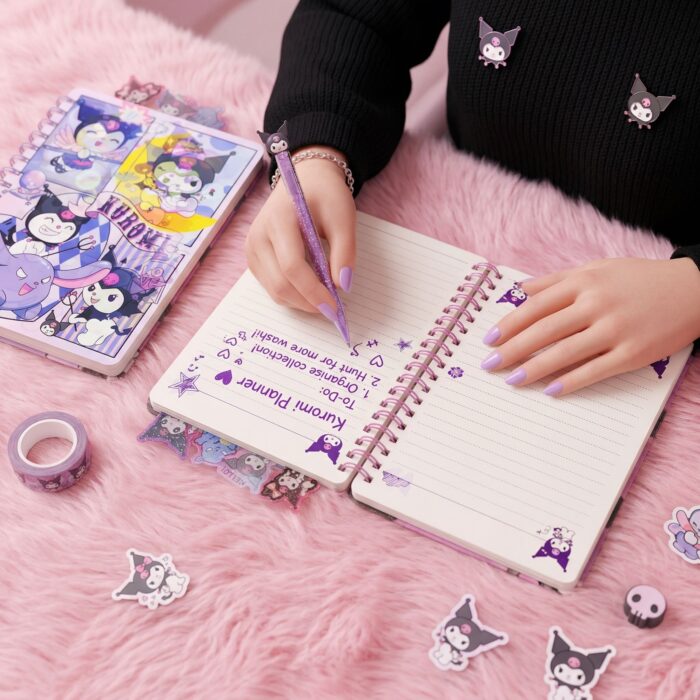 Cuaderno 3D Animado de Gatita y Amigos Morado - Imagen 2