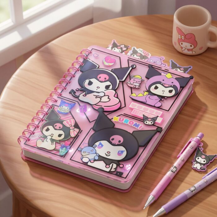 Cuaderno 3D Animado de Gatita y Amigos Rosado - Imagen 4