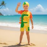 Ropa de Baño para Niño UV Dinosaurio Gritando Amarillo - Imagen 4