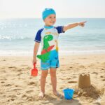 Ropa de Baño para Niño UV Dinosaurio Verde en Tabla de Surf - Imagen 2