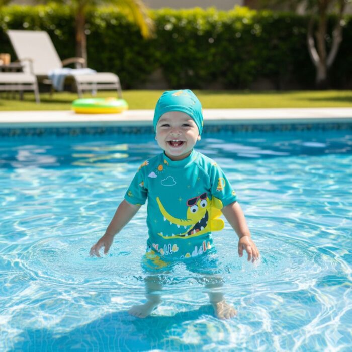 Ropa de Baño para Niño UV Dinosaurio Spinosaurus Verde - Imagen 2