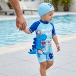 Ropa de Baño para Niño UV Dinosaurio Azul con Pista de Autos - Imagen 4