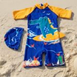 Ropa de Baño para Niño UV Cocodrilo Verde Surfeando