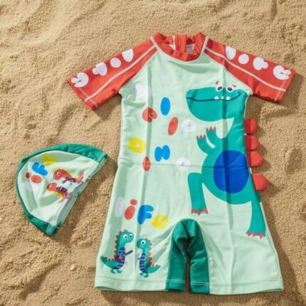 Ropa de Baño para Niño UV Dinosaurio Verde Parado