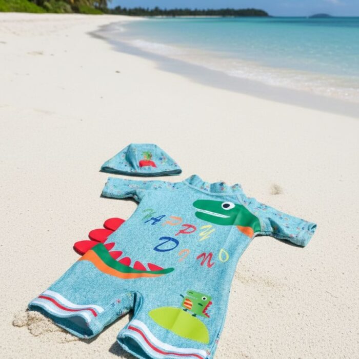 Ropa de Baño para Niño UV Dinosaurio Largo Verde - Imagen 4