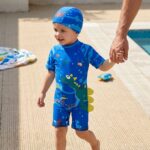 Ropa de Baño para Niño UV Dinosaurio Acuático Azul - Imagen 4