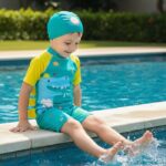 Ropa de Baño para Niño UV Dinosaurio Celeste Cantando - Imagen 4