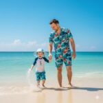 Sombrero con silbato anaranjado con verde y diseño de pescaditos - Imagen 4