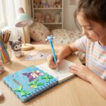 Pack Libreta + Lapicero de Gatito kawaii Celeste - Imagen 2