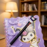Pack Libreta + Lapicero de Gatito kawaii Morado - Imagen 2