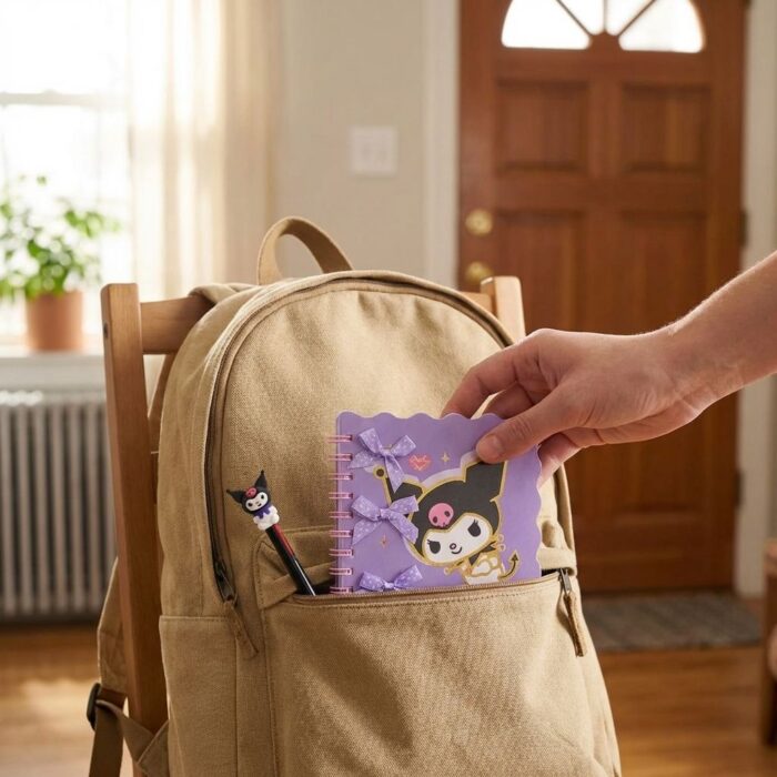 Pack Libreta + Lapicero de Gatito kawaii Morado - Imagen 4