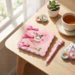 Pack Libreta + Lapicero de Gatito kawaii Rosado