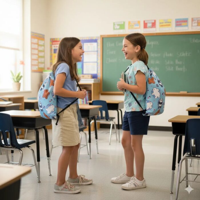 Bolsa de Aseo Escolar Impermeable Celeste - Imagen 4