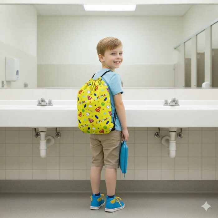 Bolsa de Aseo Escolar Impermeable Amarillo - Imagen 3