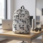 Mochila Kawaii Comic Blanco - Negra