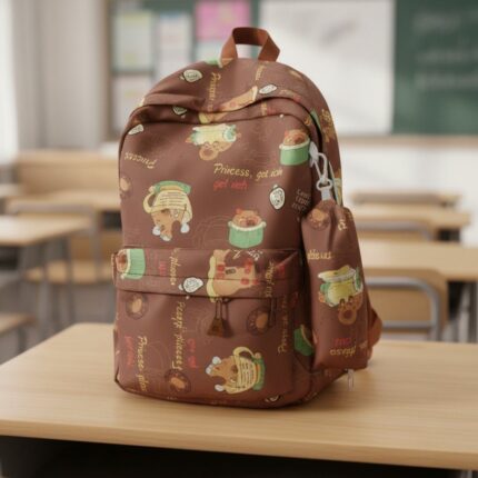 Mochila Kawaii Capibara Marrón
