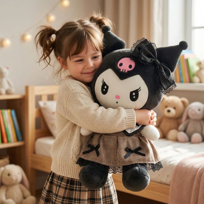 Peluche Kawaii Gatita Tierna con Vestido Oscuro - Imagen 2