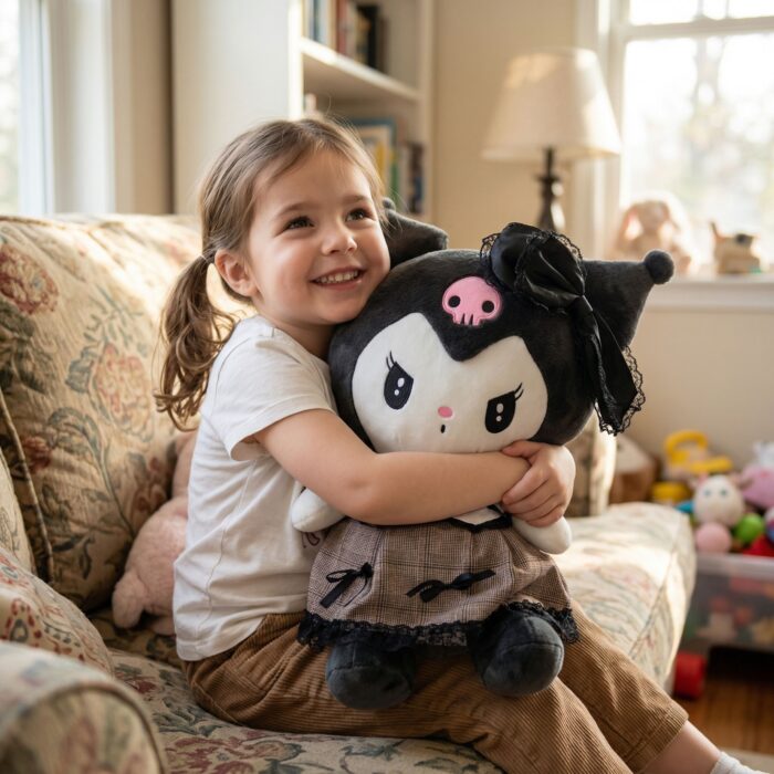 Peluche Kawaii Gatita Tierna con Vestido Oscuro - Imagen 3