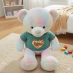 Peluche Multicolor Oso Tierno Con Chompa Verde