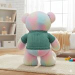 Peluche Multicolor Oso Tierno Con Chompa Verde - Imagen 4