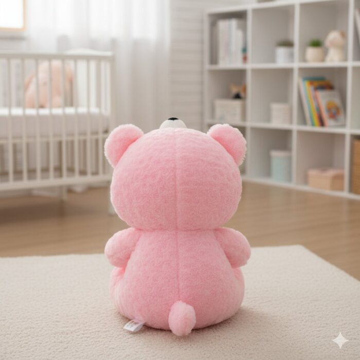 Peluche Oso Blanco Con Disfraz Rosado - Imagen 4