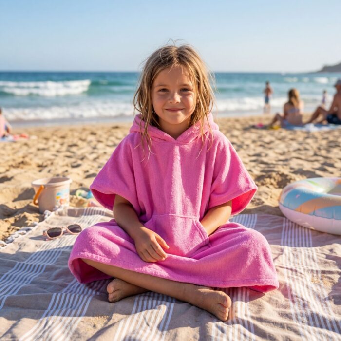 Toalla Poncho cambiador práctico Rosado - Imagen 3