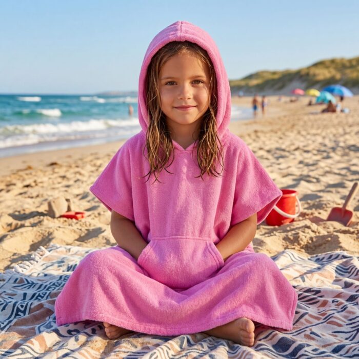 Toalla Poncho cambiador práctico Rosado - Imagen 4